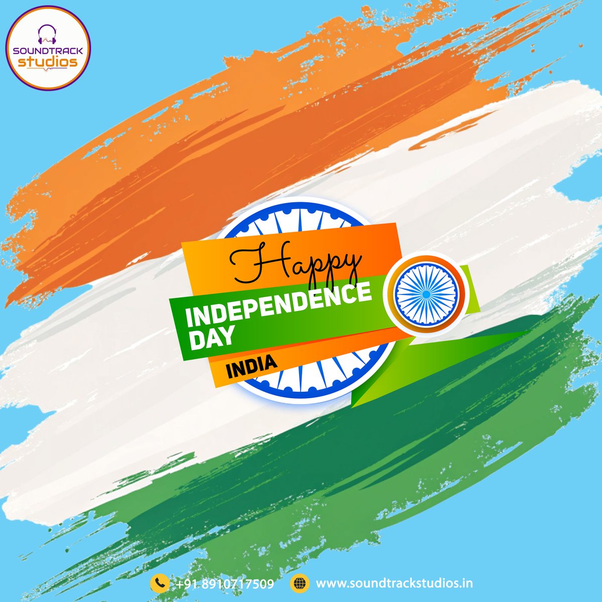 soundtrackkol's tweet photo. 🎙️ Freedom is the melody, unity is the rhythm. Wishing you a harmonious 79th Independence Day! 🇮🇳
#79thIndependenceDay #HappyIndependenceDay #StudioVibes #ProudToBeIndian #JaiHind #UnityInDiversity #StudioLife #VoiceOfIndia #IndianRecordingStudio https://t.co/M1OLflb5VB