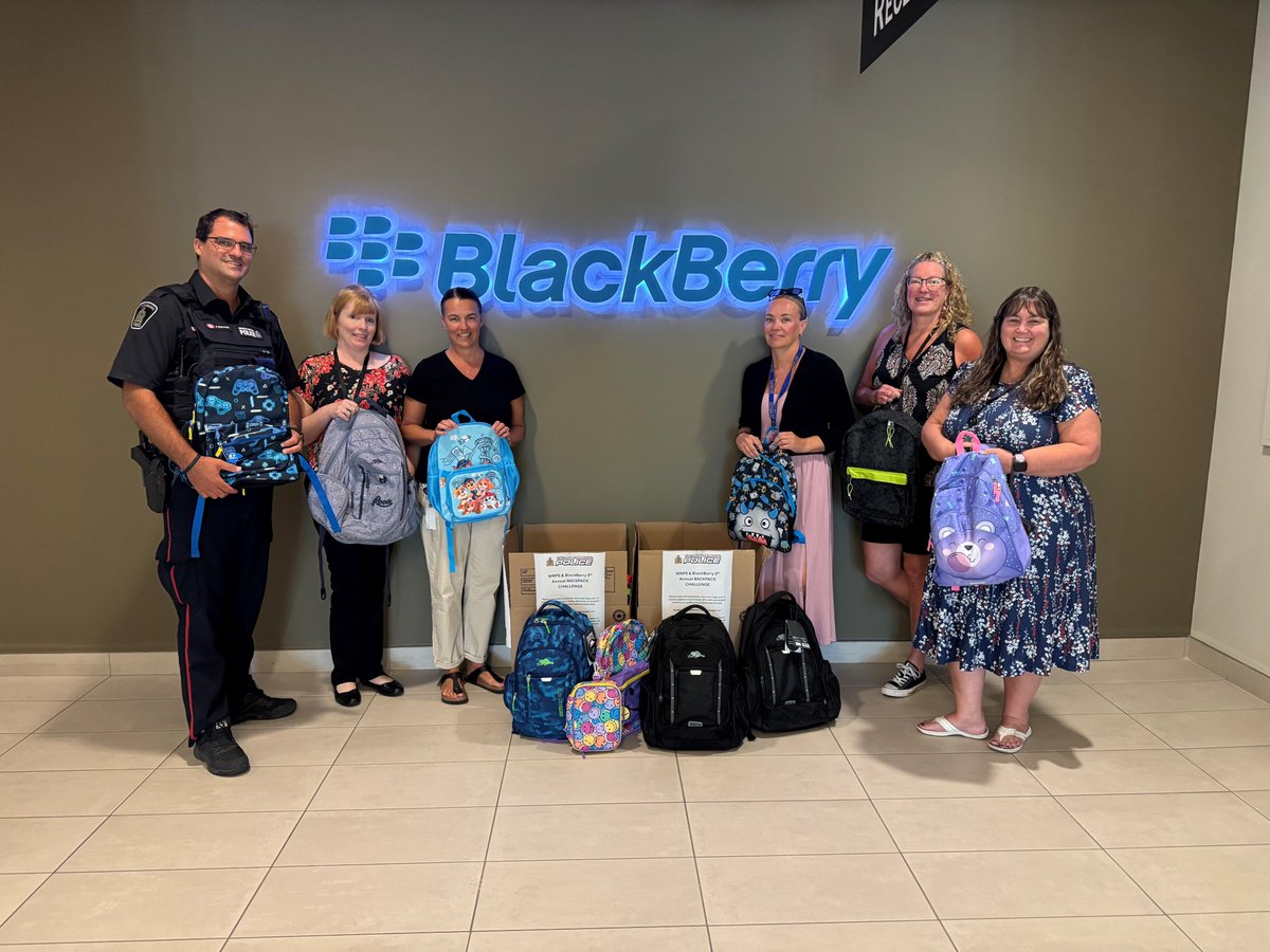 WRPSToday's tweet photo. Thank you to our friends at @BlackBerry for supporting our annual Backpack Challenge 2025.

There's still lots of time to get those backpacks in. 

Donations can be made to anyone one of our divisions. 

#backpackchallenge https://t.co/PMDAa3PhyM