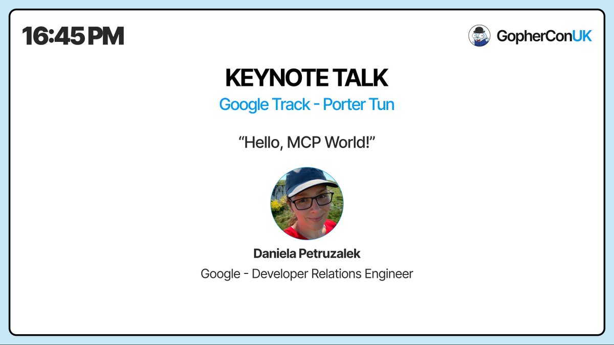 GopherCon UK (@gopherconuk) on Twitter photo 🏁 Wrapping up day one of #gopherconuk25, we've got our closing keynote from Daniela Petruzalek! 🏁 Wrapping up day one of #gopherconuk25, we've got our closing keynote from Daniela Petruzalek!