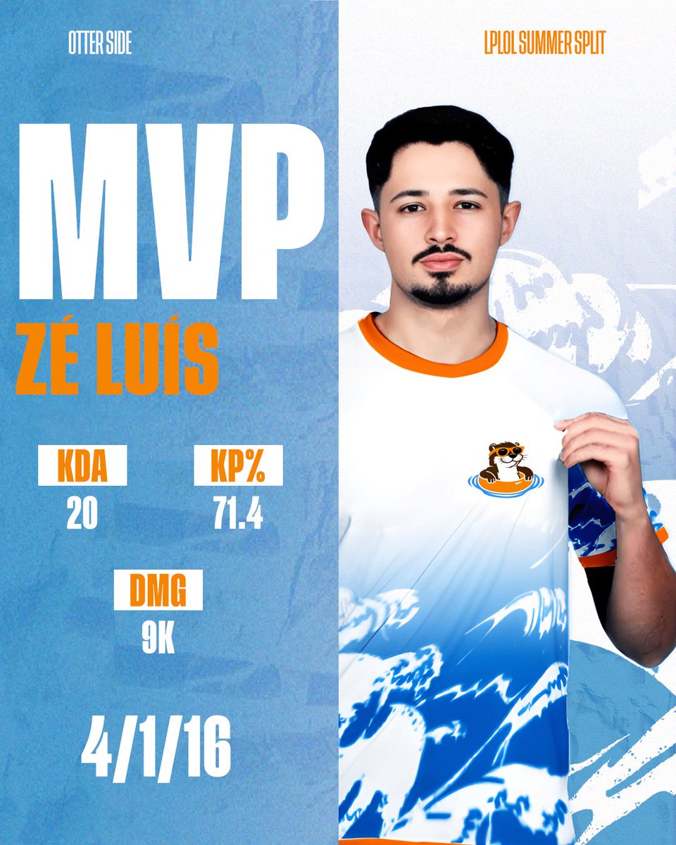 E ontem foi o nosso <a href="/zeluis__22/">Zé Luís</a> o mvp no jogo contra os <a href="/TeamPapoSecos/">Papo Secos</a> na <a href="/lplol_pt/">LPLOL</a>!
Lontra que joga de rell ,quando vê água não salta,lança-se💦😎

Continuem atentos ao rio que está a começar a formar-se a onda!🦦

#DiveDeepRiseVictorious