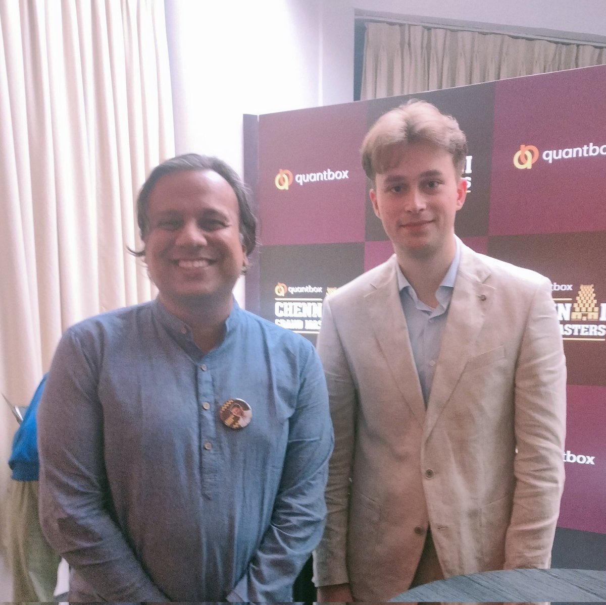 TITASH BANERJEA (@qmtitash) on Twitter photo Congratulations <a href="/VincentKeymer04/">Vincent Keymer</a> on an amazing performance at the <a href="/Chennai_GM/">Quantbox Chennai Grand Masters</a>
Sealing the tournament victory with 1 round to spare, and becoming the newest member of the world 's top 10 (as per the live ratings)
Onwards and upwards for the German prodigy Congratulations <a href="/VincentKeymer04/">Vincent Keymer</a> on an amazing performance at the <a href="/Chennai_GM/">Quantbox Chennai Grand Masters</a>
Sealing the tournament victory with 1 round to spare, and becoming the newest member of the world 's top 10 (as per the live ratings)
Onwards and upwards for the German prodigy