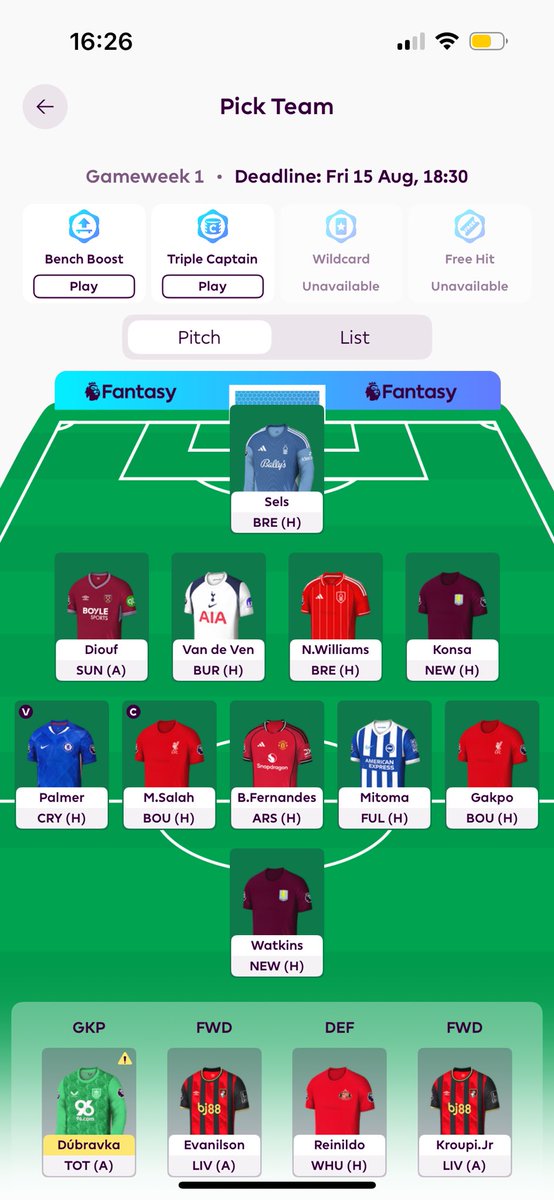 My latest draft 👀 I’m so excited for the FPL &amp; premier league season to start tomorrow! Send your latest drafts for review &amp; feedback #FPL #FPLCommunity