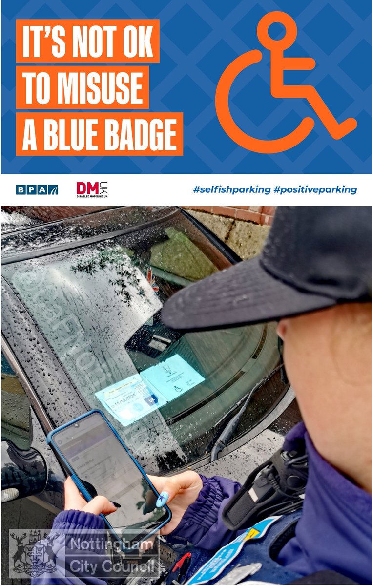 CaFNottmCity's tweet image. Today a motorist refused a #BlueBadge inspection.
The badge was checked &amp;amp; found to be cancelled following the badge holders death 2 years ago.
@CP_VehiclePound assisted to free up an #accessible space for a genuine user
#teamwork to #stopmisuse #Nottingham #AbuseItAndLoseIt