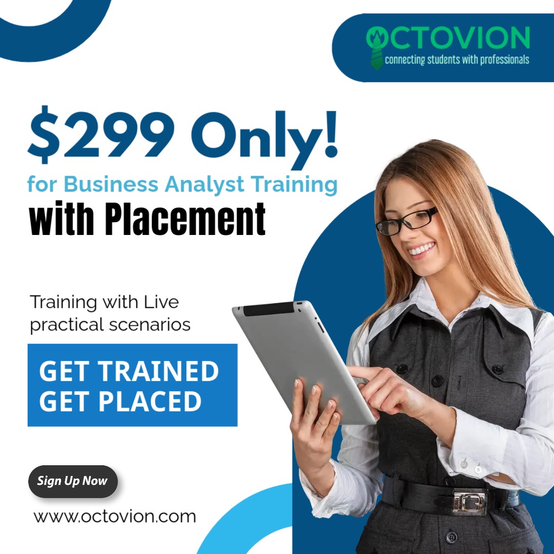 Octovioncourses's tweet photo. Become a proficient Business Analyst @ Just $299
Grab this golden opportunity to get in to IT sector. Enroll now to secure your spot in our upcoming Business Analysis training course.
https://t.co/qvEsa0BTC8

#businessanalysis #bacertification #Training  #placement #octovion https://t.co/KXdcSr96Pr