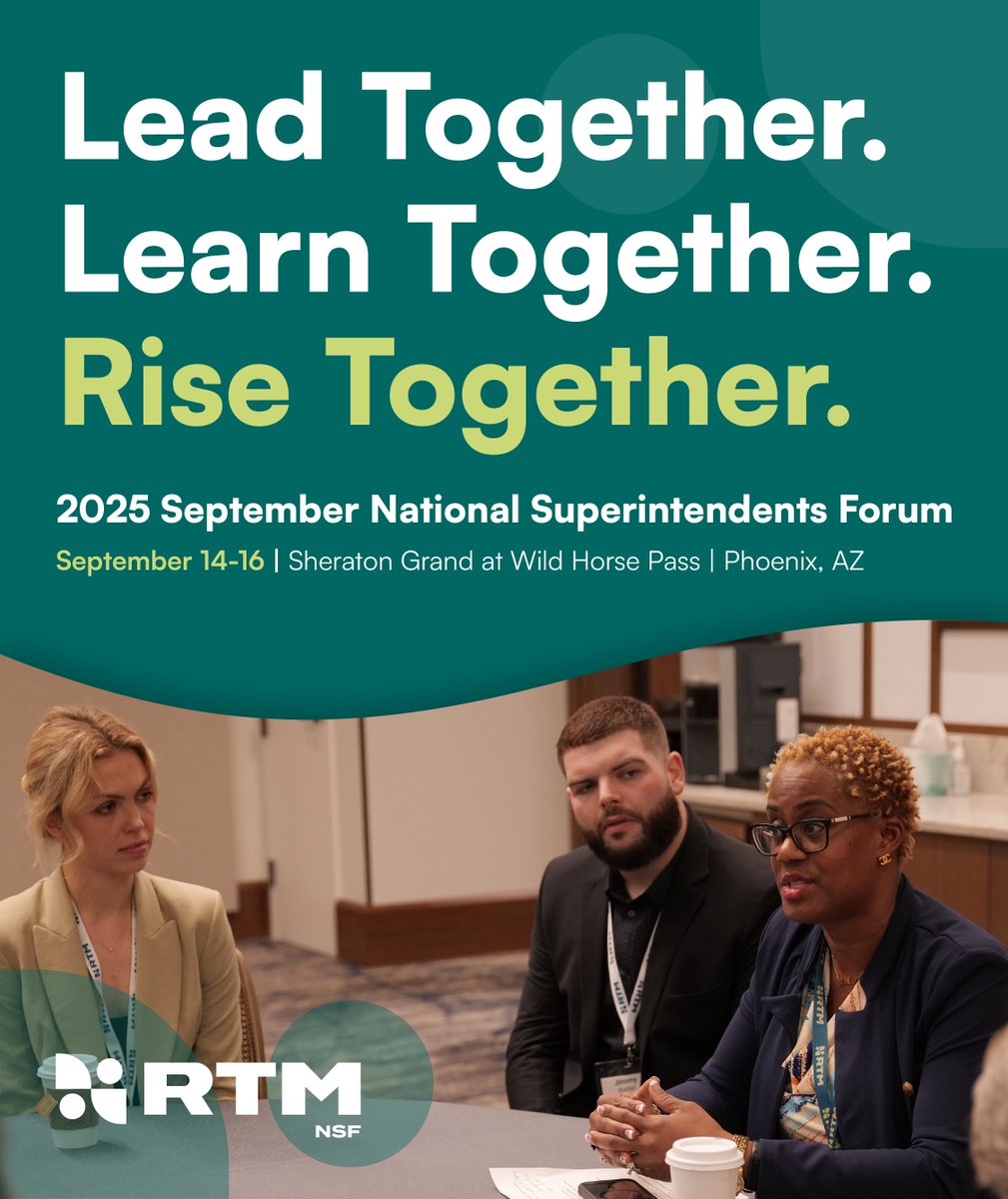 RTM_BG's tweet photo. One month from today, 80 superintendents meet in Phoenix to tackle staffing crises, fractured funding, political pressure &amp; AI outpacing policy.

If you had 1 hour with them, what would you ask?
https://t.co/b2deVoMx9s

#RTMk12 #K12Leadership #Superintendents #RTMEvents https://t.co/LjfVNqtPnK