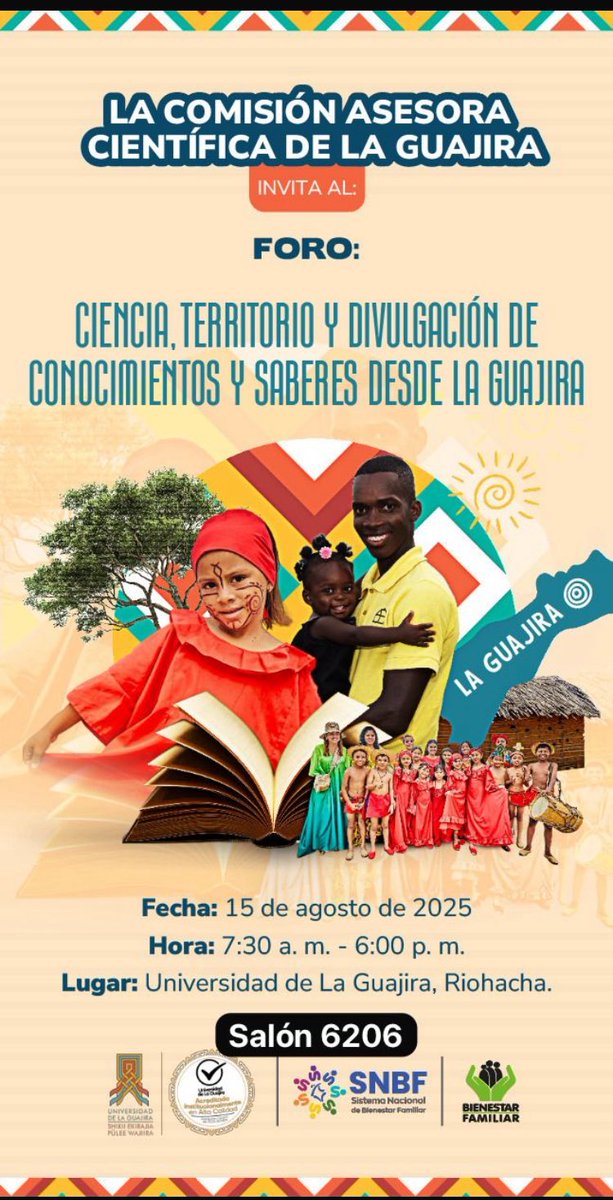 Invitados todos a esta jornada académica sobre la incidencia de la desnutrición  en la población afro y wayuu. Uniguajira. Auditorio 6206. Viernes 15 de agosto, 7:30 A M.