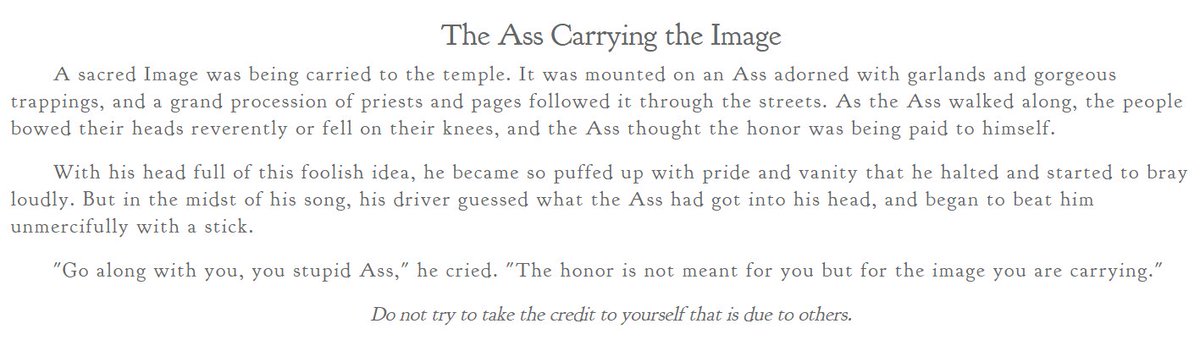 "Do not try to take the credit to yourself that is due to others." ~ Aesop