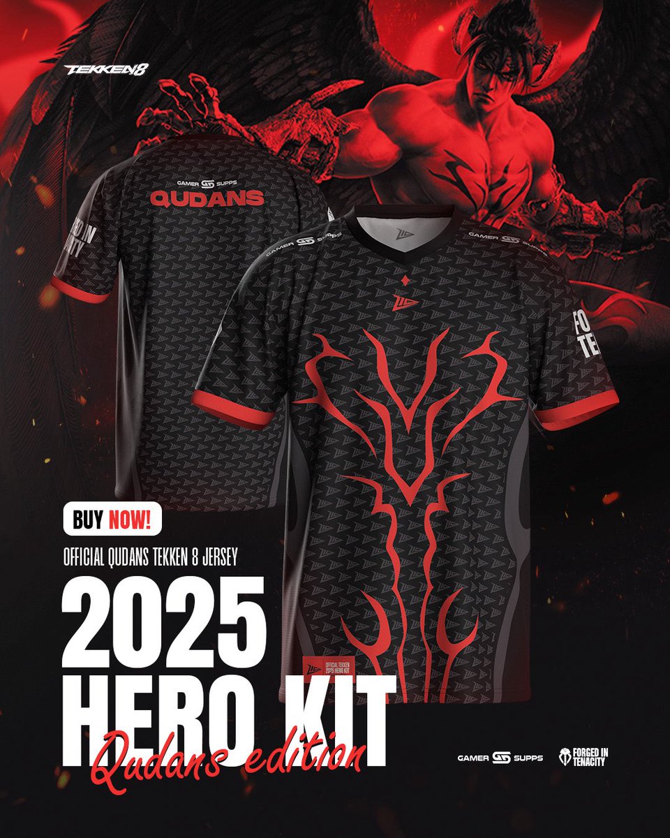 Z10esports's tweet photo. You asked - we listened!

The OFFICIAL 2025 QUDANS TEKKEN 8 JERSEY has just dropped, fresher than ever, and it’s waiting for you in our brand-new shop! 👕🔥

Get yours now - available exclusively at https://t.co/8Smf1EW3XT

#EWC #EWC2025 #QUDANS #TEKKEN8 #Z10EWC https://t.co/8C0RD2ELJB
