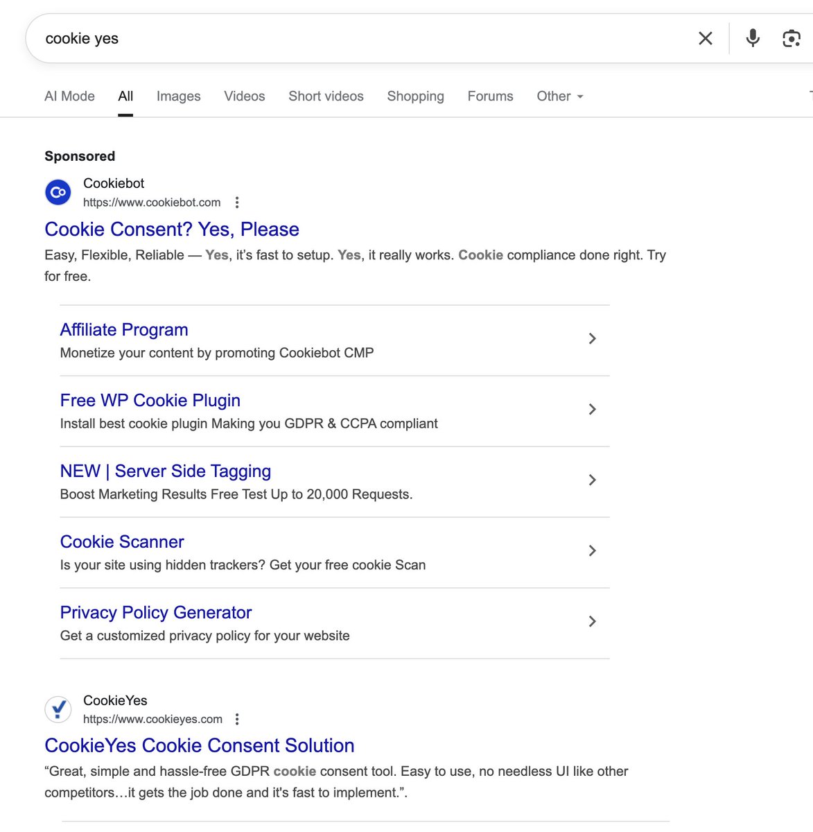 JamieDigitall's tweet image. Fantastic ad from Cookiebot here. 👏
#ppcchat