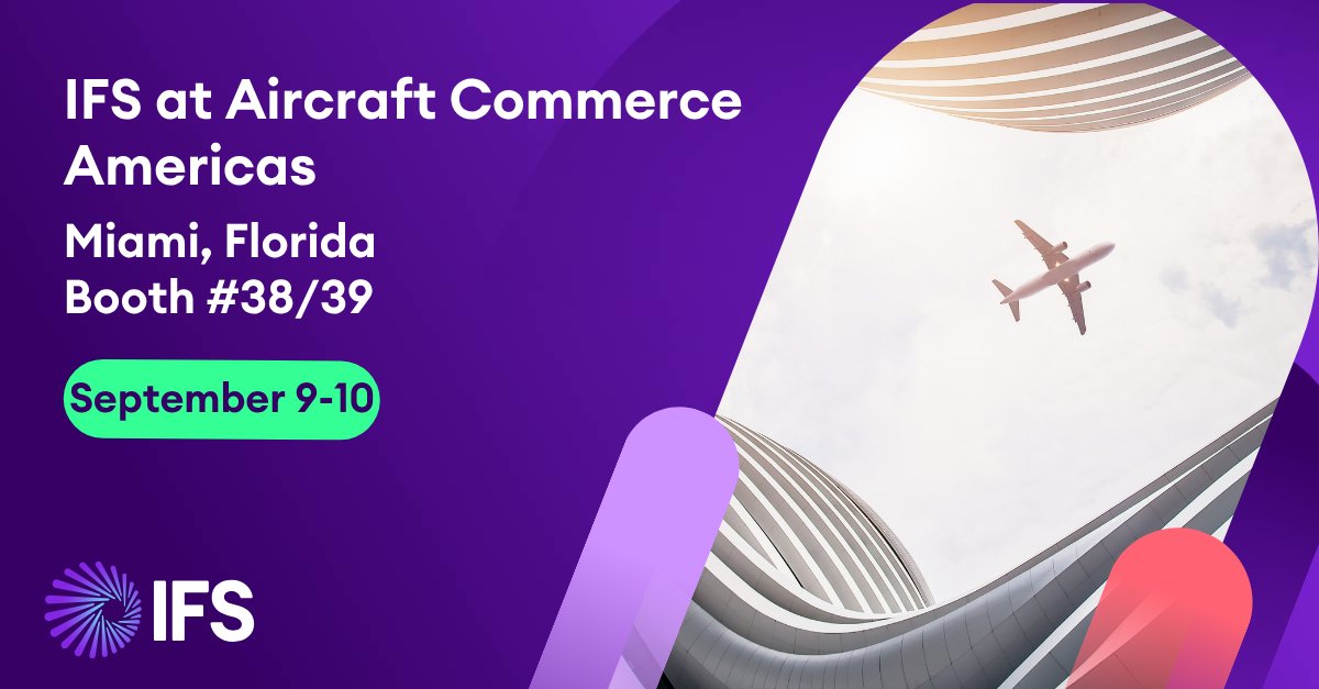 Aircraft Commerce Americas is around the corner!

Reach out today to book a meeting with our <a href="/ifs/">IFS</a> #AvMRO experts—find out how #IndustriaAI is powering predictive maintenance to new levels, we’re at booths #38/#39

ifs.link/1eXa6P