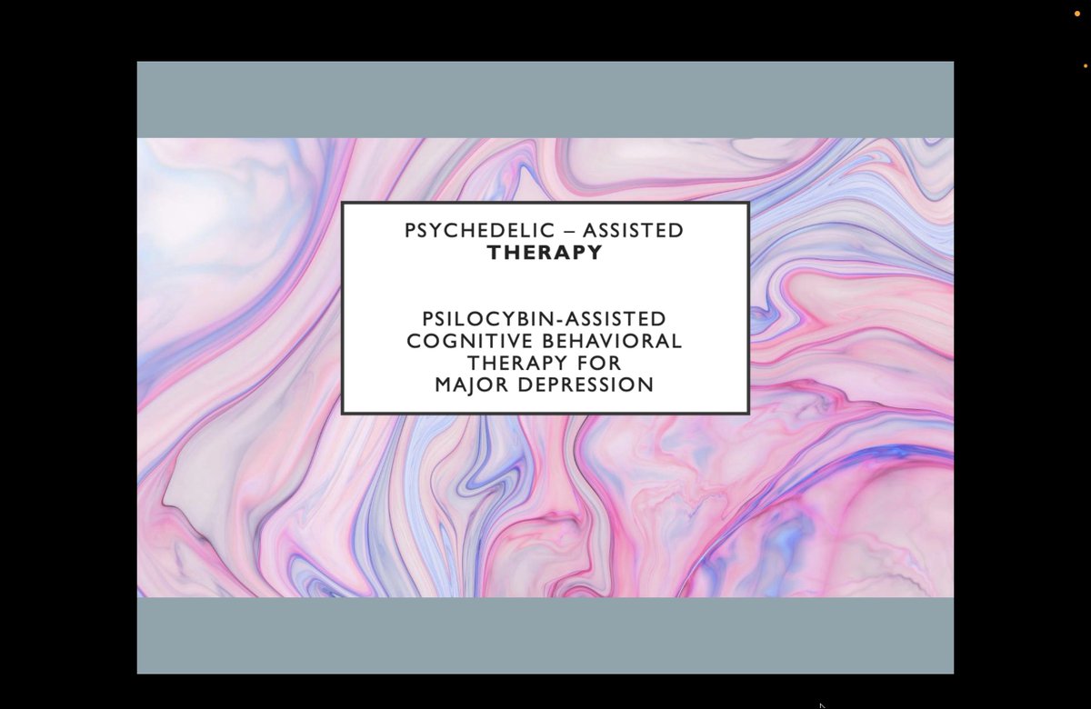jonwieder's tweet photo. Glad I attended the #BBRFWebinar on Improving #Psychotherapy for #MoodDisorders, presented by Marc J. Weintraub, Ph.D., Assistant Clinical Professor, #Psychiatry and #BiobehavioralSciences @UCLASemel. #Psilocybin-Assisted #CognitiveBehavioralTherapy sounds promising.🙏@zivacooper https://t.co/HBj3tjhOi5