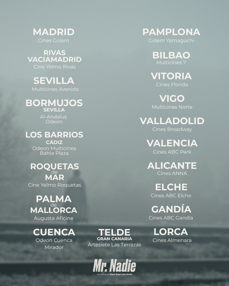 PariaThemovie's tweet photo. La buena es la de la izda #MrNADIE, "cine social en su máxima expresión" según @GolemMadrid y va por ahora a 19 salas, entre ellas @GolemMadrid @GolemPamplona #MultisBilbao y #FloridaVitoria https://t.co/QsjMVR4C0y