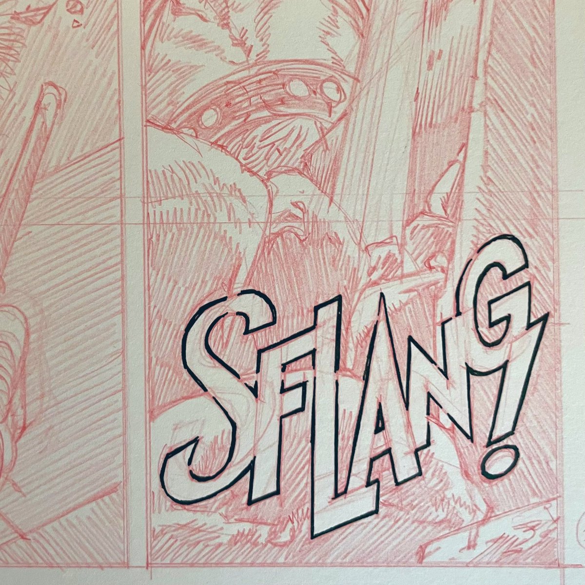 “SFLANG!” 
partial inks detail

#makingcomics #SecretProject