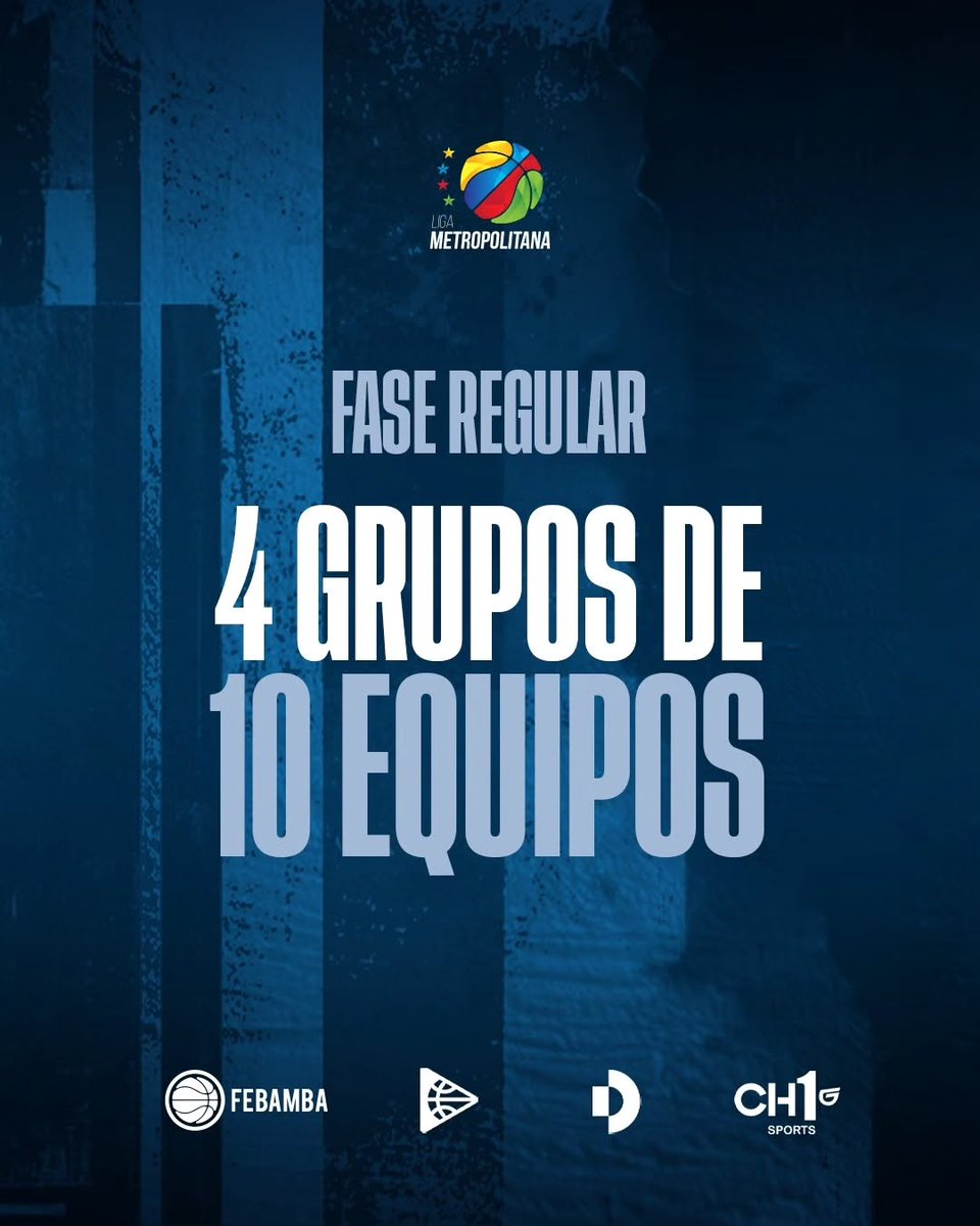 FEBAMBAok's tweet photo. 🏀 Liga Metropolitana 2025: Formato de competencia 

👉🏻 El torneo insignia de FeBAMBA tendrá una nueva edición con 40 equipos participantes y un formato renovado. 

📺 Todos los partidos se transmistirán en vivo por @basquetpasstv con un encuentro semanal en dúplex por @canaldeportv 

🔗 https://t.co/ZbR57sH8Aj