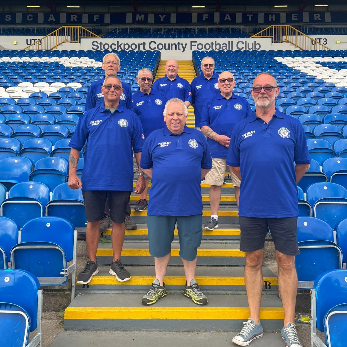 💙 How good do <a href="/SCFCCommunity/">Stockport County Community Trust</a>'s Armed Forces veterans look in their new 'Naafi Break' polo shirts?

🙏🏽 Thanks to <a href="/CovenantTrust/">Armed Forces Covenant Fund Trust</a> for their support.

📧 Email m.ward@stockportcounty.com for more details about our Armed Forces Naafi Break group.
 
@stockportcounty #StockportCounty