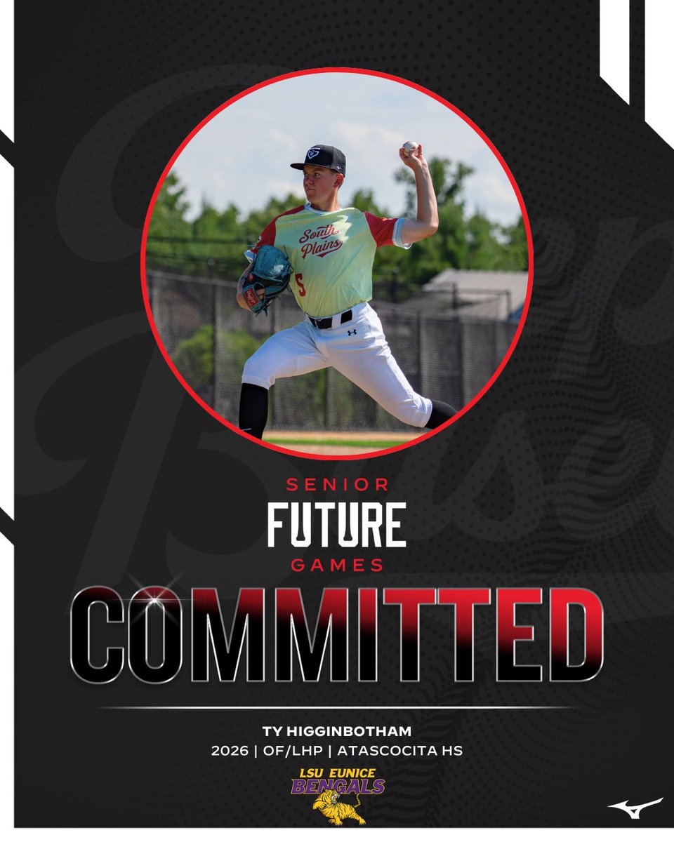 Prep Baseball Texas (@prepbaseball_tx) on Twitter photo #ππππ
πππ: ππ¨π¦π¦π’ππ¦ππ§π ππ©ππππ π
+ '26 OF/LHP Ty Higginbotham (<a href="/Ty_Higgy/">Ty Higginbotham</a> ; <a href="/AHS_6aBaseball/">Atascocita Baseball</a>) has committed to <a href="/LSUEBengalsBSB/">LSUE Baseball</a>
Higginbotham represented Texas at the 2025 Prep Baseball Senior Future Games as a member of Team South Plains. <a href="/prepbaseball/">Prep Baseball</a> #ππππ
πππ: ππ¨π¦π¦π’ππ¦ππ§π ππ©ππππ π
+ '26 OF/LHP Ty Higginbotham (<a href="/Ty_Higgy/">Ty Higginbotham</a> ; <a href="/AHS_6aBaseball/">Atascocita Baseball</a>) has committed to <a href="/LSUEBengalsBSB/">LSUE Baseball</a>
Higginbotham represented Texas at the 2025 Prep Baseball Senior Future Games as a member of Team South Plains. <a href="/prepbaseball/">Prep Baseball</a>