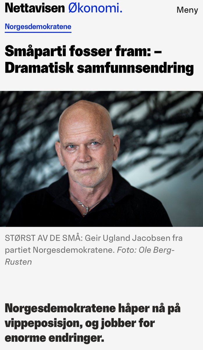 Norgesdem's tweet photo. Norgesdemokratene fosser frem!

Link i kommentarer. https://t.co/LmYhPOEQJx