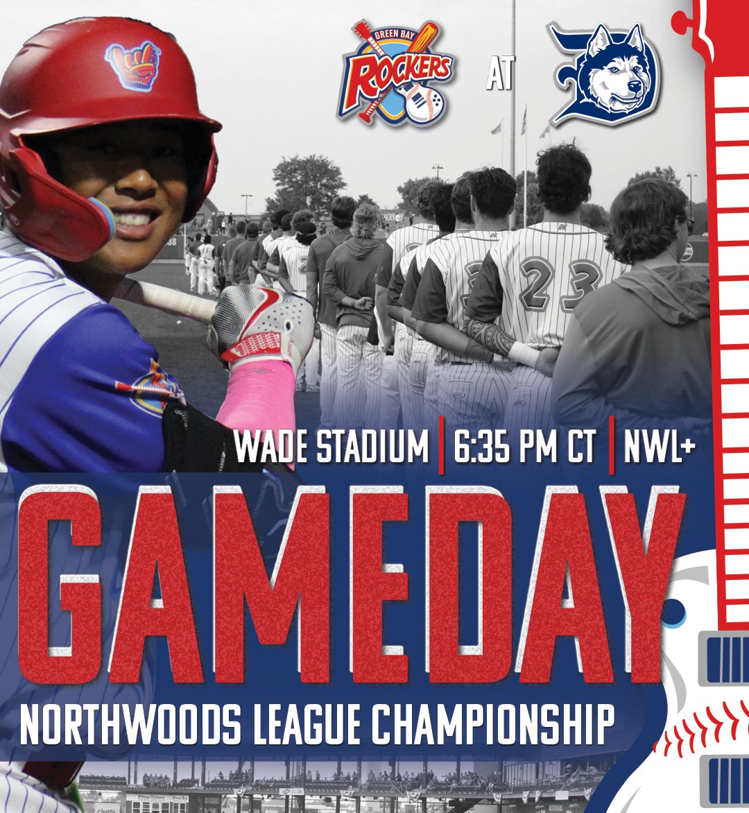 Today's the Day! The Northwoods League Championship Game is TONIGHT! Check us out on NWL+ or join us at our watch party at The Bar on Holmgren! Go Rockers! 🤘⚾️