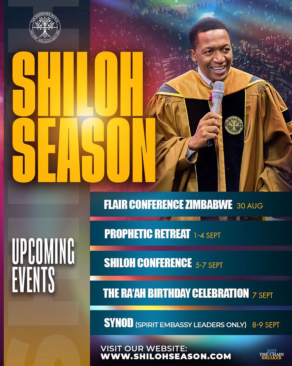 UebertAngel's tweet photo. SHILOH SEASON is upon us. 

It is a season of wonders. 

Be in Zimbabwe 🇿🇼 

#Shiloh25 #Harare #Zimbabwe #UebertAngel https://t.co/KKzST1SSoW
