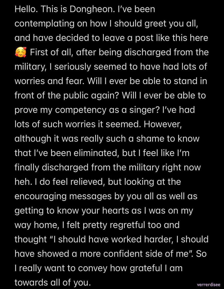 verrerdisee's tweet photo. Dongheon’s Instagram Post (eng trans)
#베리베리 #VERIVERY https://t.co/eKcOgPFlQx