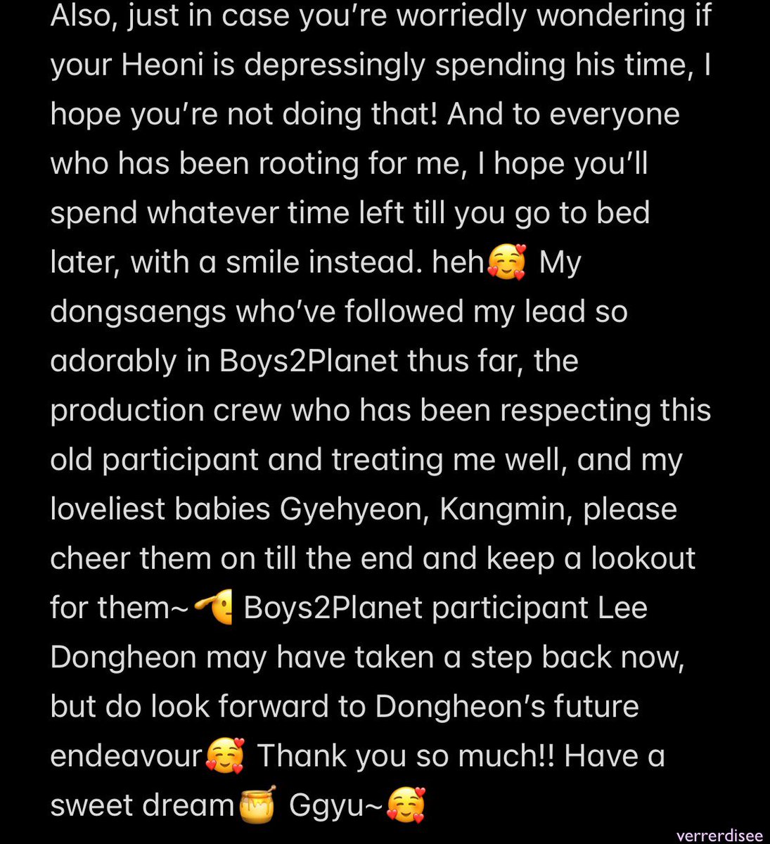verrerdisee's tweet photo. Dongheon’s Instagram Post (eng trans)
#베리베리 #VERIVERY https://t.co/eKcOgPFlQx