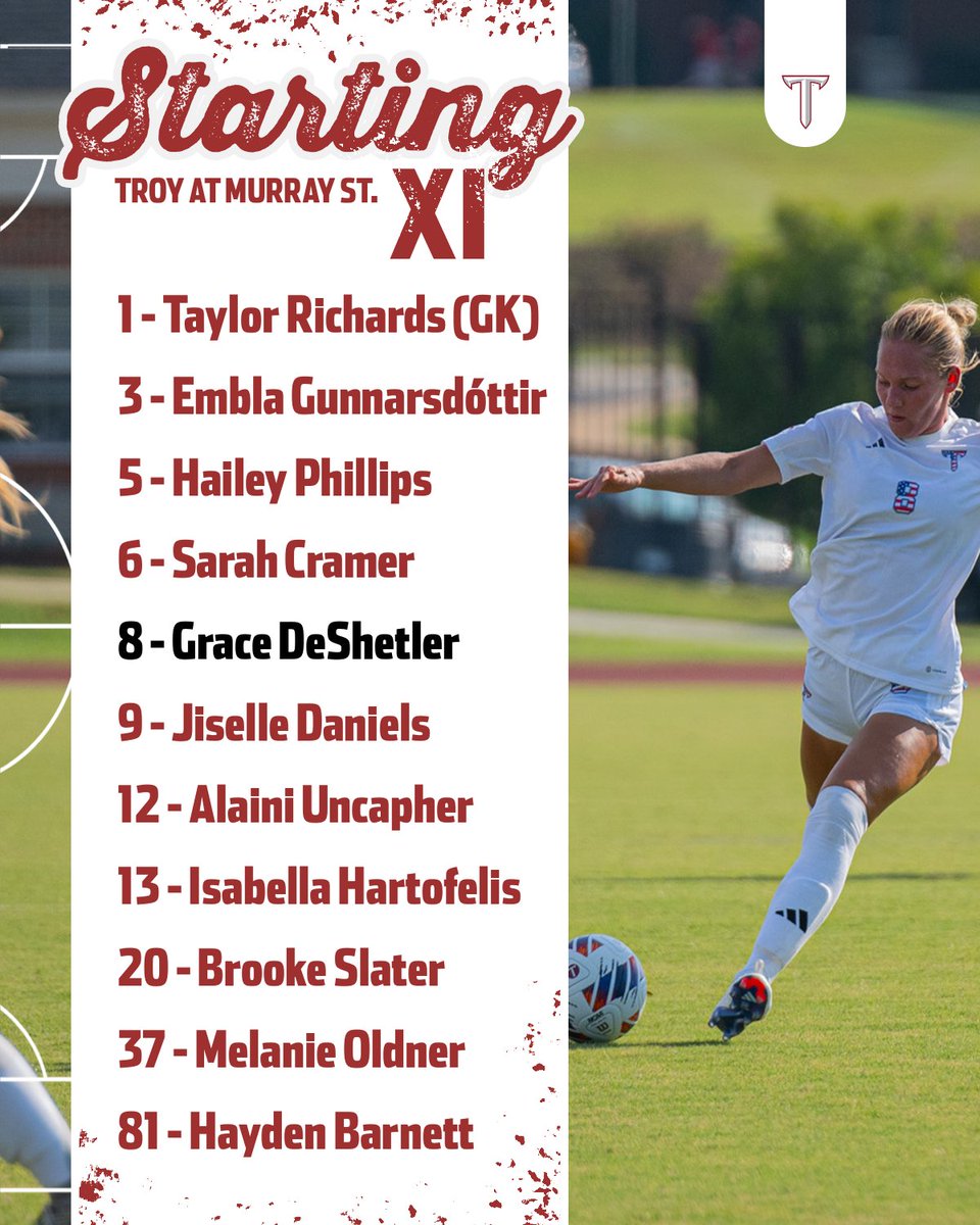 Match 1️⃣ Starters 

⏰ » 4 p.m. CT
📺 » gotroy.us/bhs 
📊 » gotroy.us/nxk

#WEoverme | #OneTROY⚔️⚽️