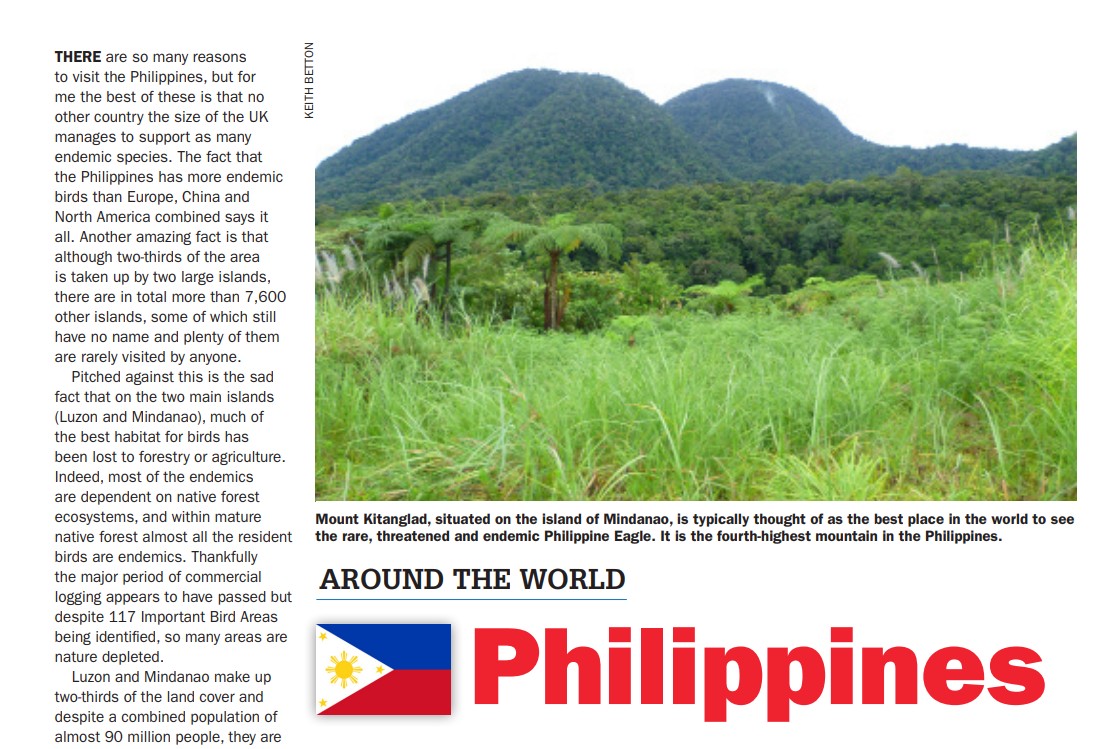 Read my profile on the Philippines in the September issue of <a href="/BirdwatchExtra/">Birdwatch</a> out next week