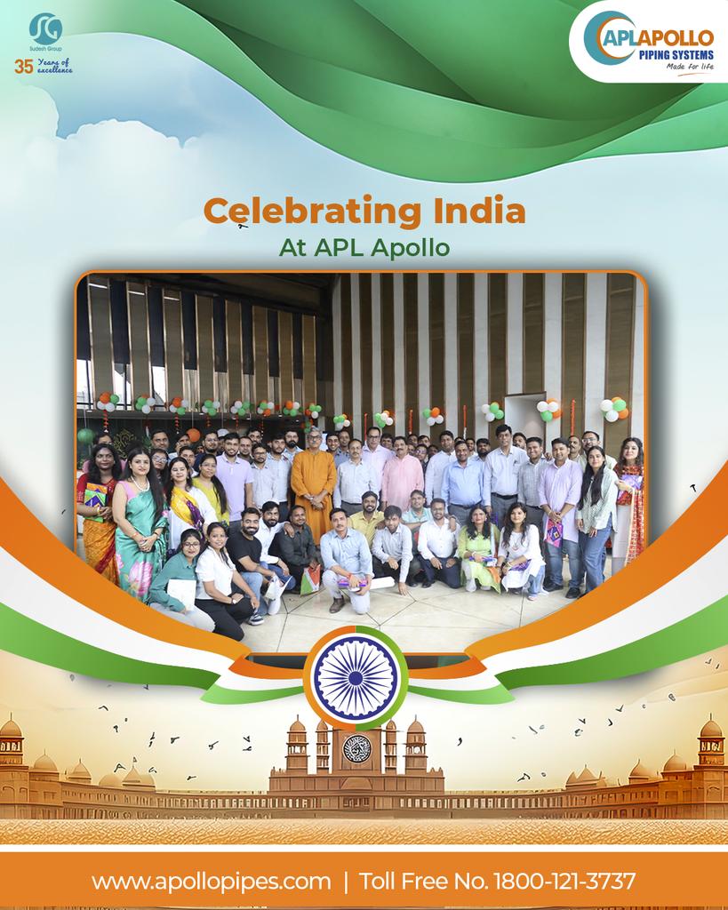 The APL Apollo offices came alive with the tricolour as we got together to create a tribute to our incredible India! Here’s to honouring this country’s spirit that #NeverCracksUnderPressure!

#HappyIndependenceDay  #79thIndependenceDay #Activity #APLApollo #ApolloPipes #APLBond