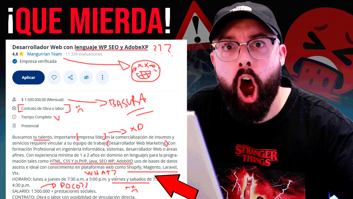 🆕 Reaccionando a trabajos BASURA de Programador 🤮 DESASTRE ABSOLUTO: Programador WP con SEO y Adobe XD 👉 youtube.com/watch?v=Ot3Jbp…
