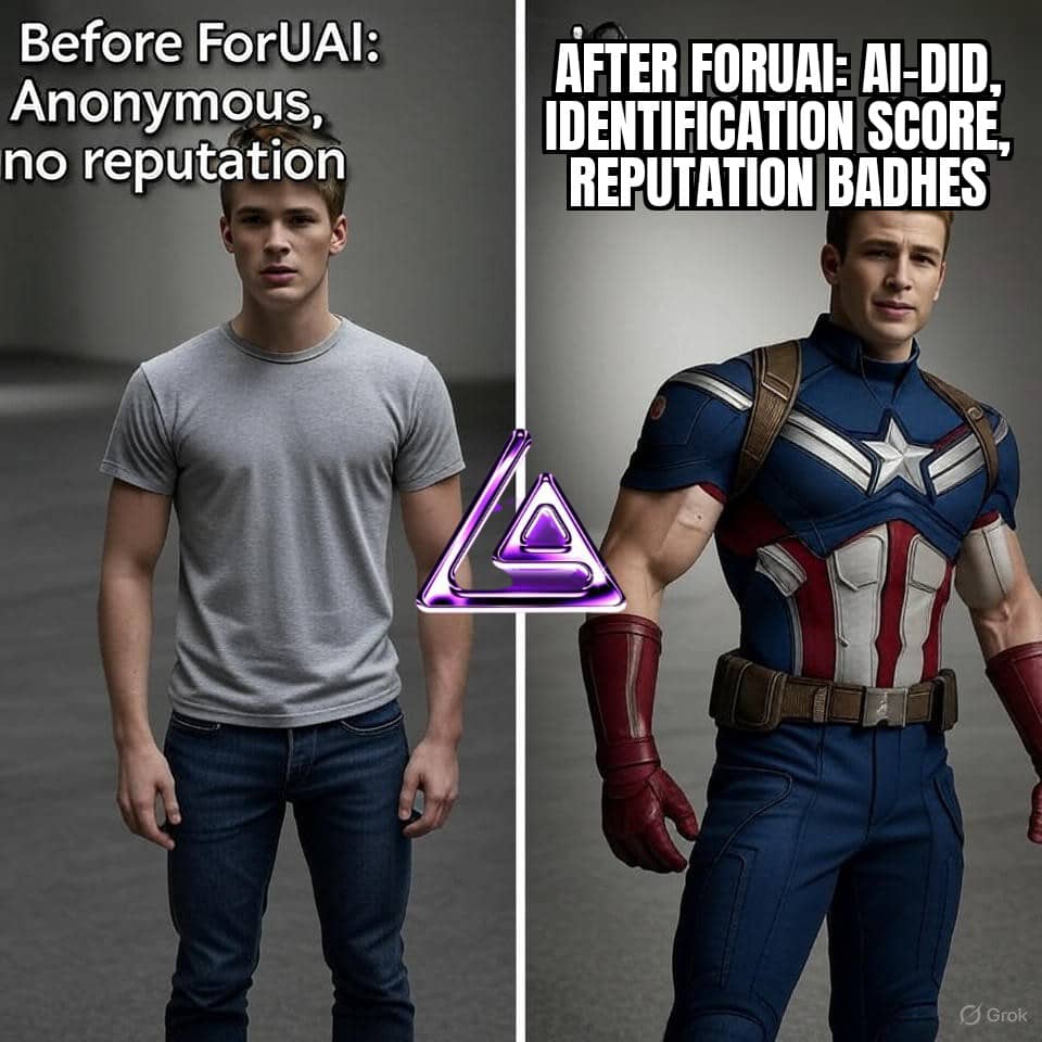 0pal007's tweet photo. Your wallet address isnโt your identity.
Your AI-DID is.
Portable. Verifiable. Secure.
The future of Web3 identity is here with @4UAICrypto ๐ #AI #DeSoc #Web3 #ForUTitan https://t.co/fO2lYRg4Yp