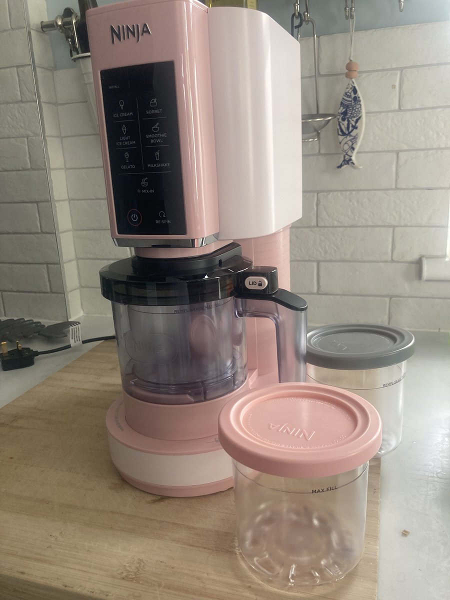 Behold… a beautiful gadget 🩶🩷  an early birthday gift to create non dairy desserts 🍨