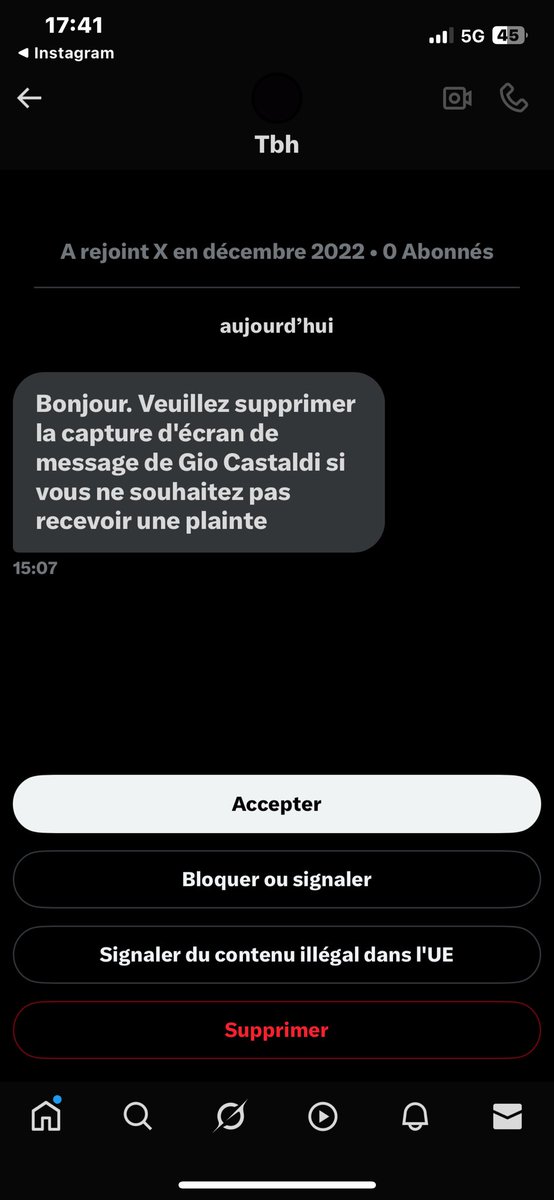 ᕼᗴᗪIII 🅃🄷🄴 🅵🆁🅾︎🅶 🇹🇳 (@13mille9) on Twitter photo Bon les gars on a la confirmation que le dm de Castaldi est vrai mdr! 
Ça me dm pour me menacer de dépôt de plainte 😭😭😭😭😭 Bon les gars on a la confirmation que le dm de Castaldi est vrai mdr! 
Ça me dm pour me menacer de dépôt de plainte 😭😭😭😭😭