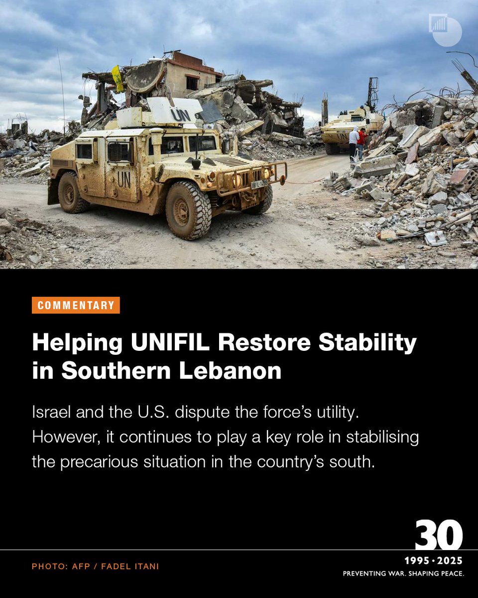 NEW COMMENTARY | Helping UNIFIL Restore Stability in Southern Lebanon

Israel and the U.S. dispute the UN force’s utility, but it continues to play a key role in stabilising the precarious situation in Lebanon’s south, writes <a href="/davidrobwood/">David Wood</a>. 

crisisgroup.org/middle-east-no…