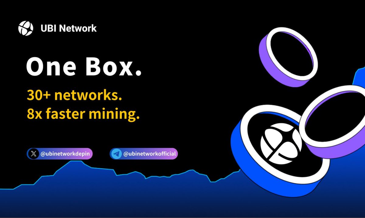 ubinetworkdepin's tweet photo. 🚀 8x performance boost.
The UBI Box V2 isn't just faster — it's optimized for parallel multi-network mining.
From 10 → 30+ active missions.
From delay → real-time alpha capture.
This is what next-gen DePIN infrastructure looks like.
#Web3Infra #DePIN #MiningDevice #UBINetwork