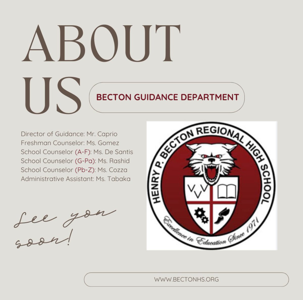 Becton Guidance (@becton_guidance) on Twitter photo The Becton Guidance Dept. is looking forward to the 25-26 school year! <a href="/BectonHS/">Becton Regional High School</a> The Becton Guidance Dept. is looking forward to the 25-26 school year! <a href="/BectonHS/">Becton Regional High School</a>