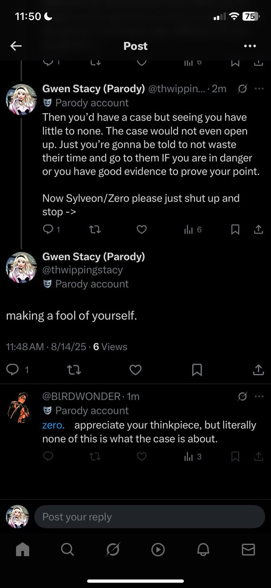 Gwen Stacy (Parody) hiatus tweet media