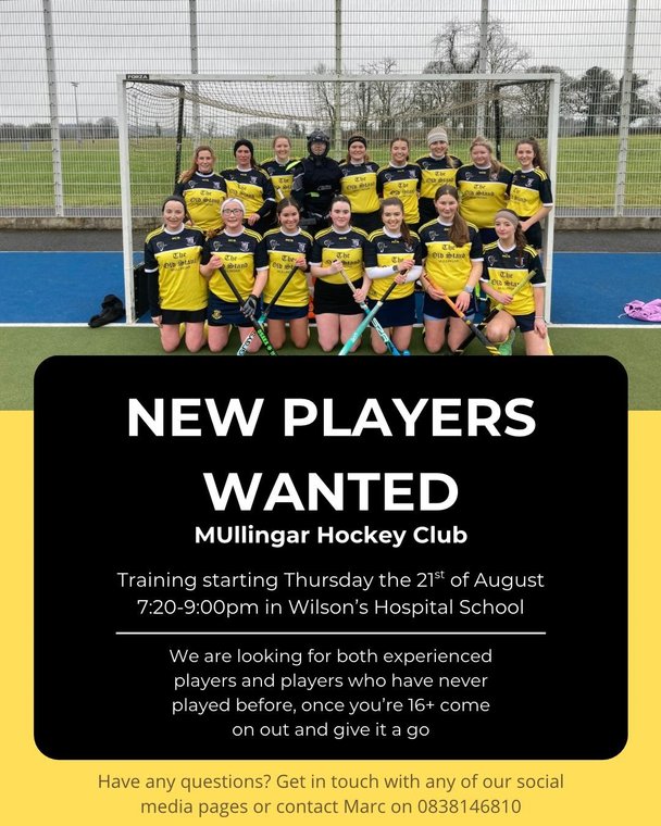 New Players Wanted for both Men's &amp; Ladies teams #Pitchero
mullingarhc.com/news/new-playe…