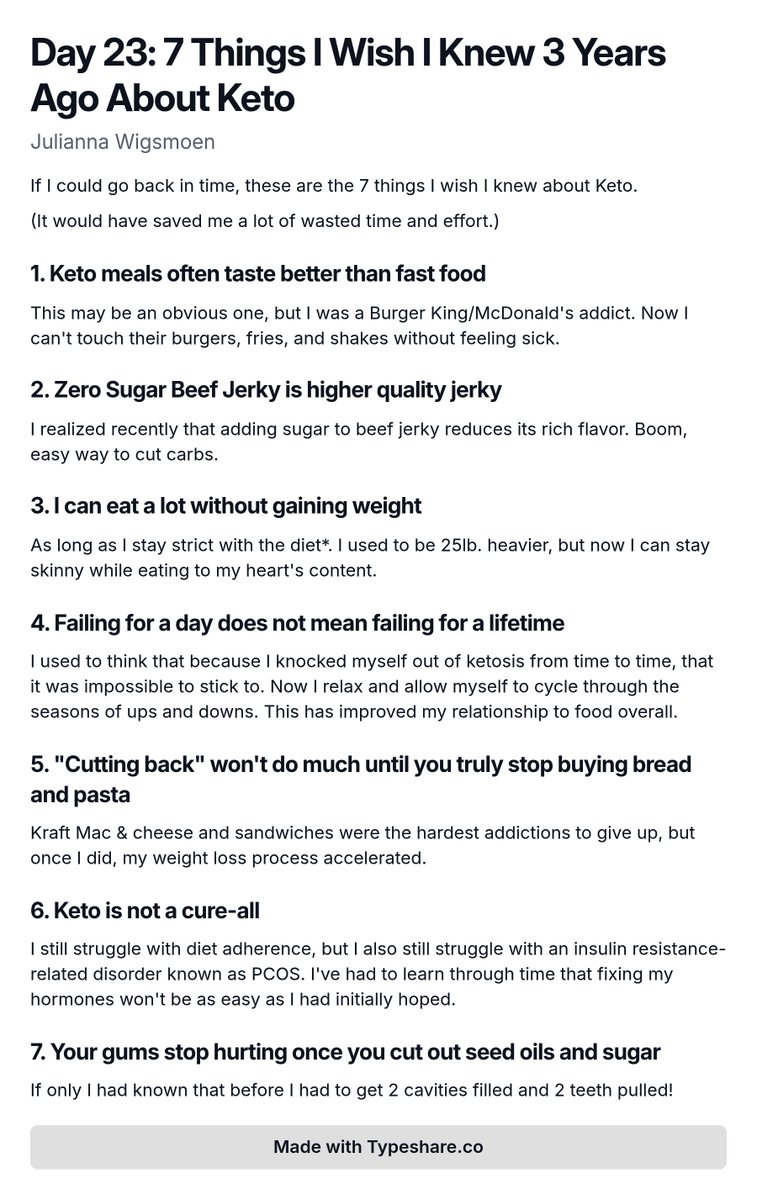Day 23: 7 Things I Wish I Knew 3 Years Ago About Keto