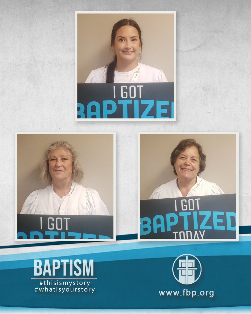 fbcptx's tweet photo. What an amazing site it was to see these three follow the Lord in their baptism yesterday! Thank you, Logan, Donna, and Mary, for taking your stand for the Lord! Who will be next? It could be you. ⁠#thisismystory #whatisyourstory #baptism #fbponline https://t.co/paOEa2vzhx