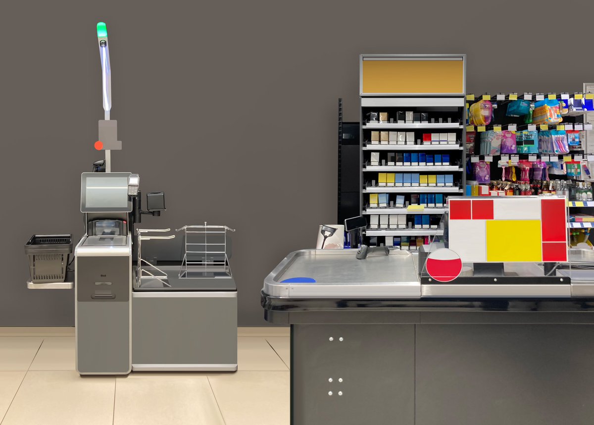 whatsontheshel1's tweet image. Modern supermarket checkout area. A self-checkout machine with a small shopping basket holder, scanning area, touchscreen interface, card reader.

shutterstock.com/image-illustra…

#supermarket #checkout #selfcheckout #machine #shopping #basket #scanningarea #touchscreen