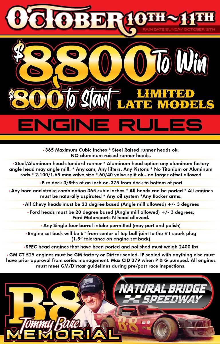 3rd Annual Tommy Bare Memorial 
October 10th &amp; 11th 2025.