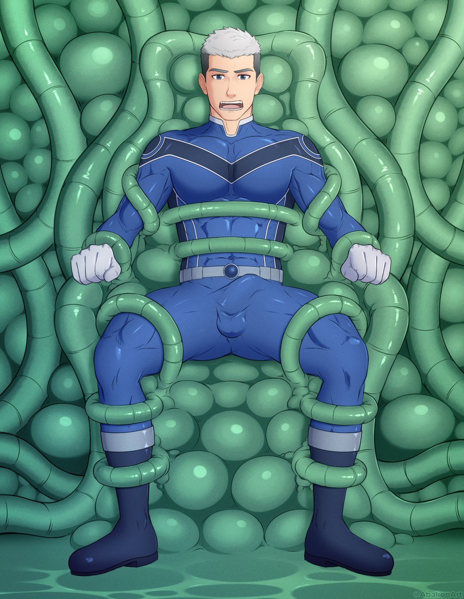 AbalionArt's tweet photo. Captured by alien invaders, the hero is about to become another node for their hive mind ~ https://t.co/jF3t8NMMQZ