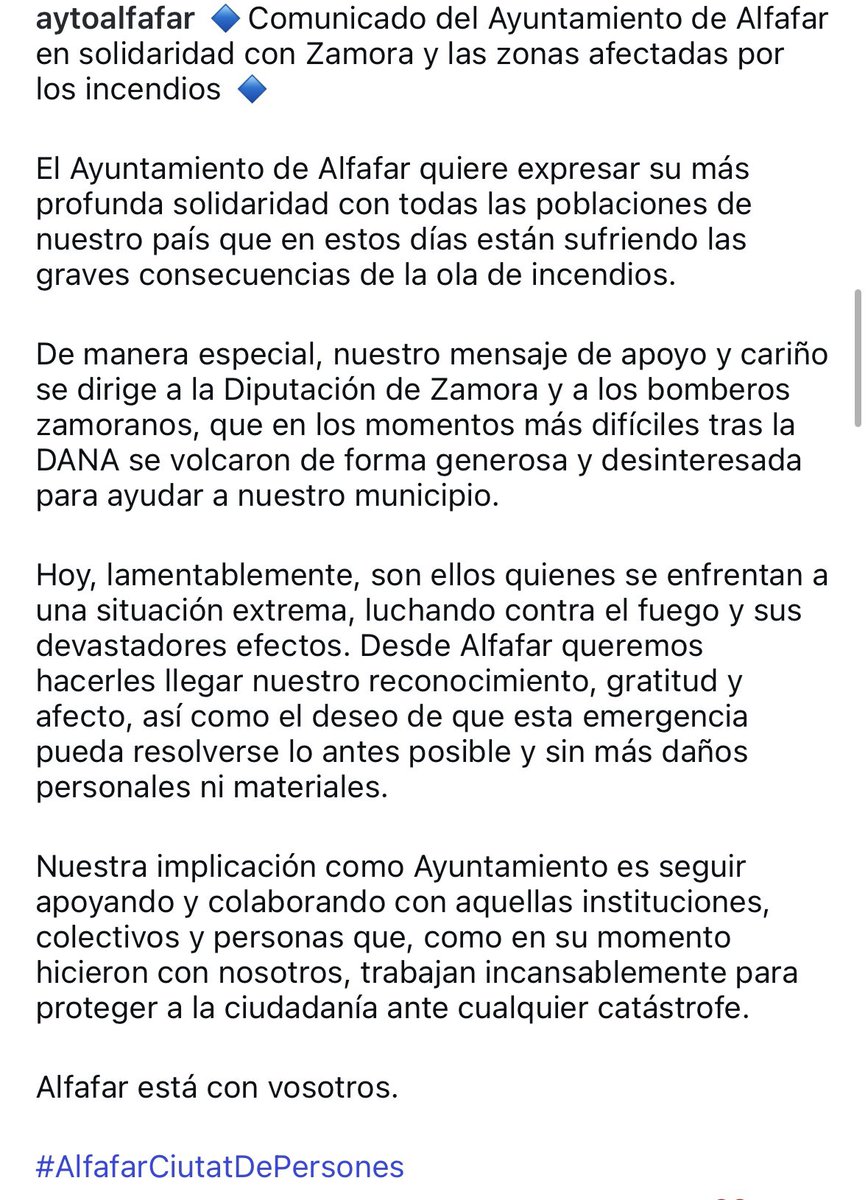 Diputación Provincial de Zamora (@diputacionza) on Twitter photo 👏🏼 Desde la Diputación de Zamora queremos agradecer de corazón al Ayuntamiento de Alfafar <a href="/AytoAlfafar/">Ajuntament Alfafar</a> sus palabras de ánimo y solidaridad en estos momentos que estamos viviendo.
instagram.com/p/DNVQeBpMf6L/…
#DiputaciónDeZamora 👏🏼 Desde la Diputación de Zamora queremos agradecer de corazón al Ayuntamiento de Alfafar <a href="/AytoAlfafar/">Ajuntament Alfafar</a> sus palabras de ánimo y solidaridad en estos momentos que estamos viviendo.
instagram.com/p/DNVQeBpMf6L/…
#DiputaciónDeZamora