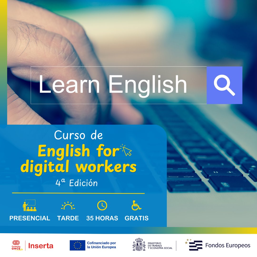 Por Talento (@portalento_) on Twitter photo 📢 #Formación en #XTalentoDigital: ¡"English for Digital Workers" en 📌 #Madrid!
X Talento Digital
📎 En la web: hubs.ly/Q03sC9Pb0
✉️ Más información: cursos.portalentodigital@fundaciononce.es 📢 #Formación en #XTalentoDigital: ¡"English for Digital Workers" en 📌 #Madrid!
X Talento Digital
📎 En la web: hubs.ly/Q03sC9Pb0
✉️ Más información: cursos.portalentodigital@fundaciononce.es