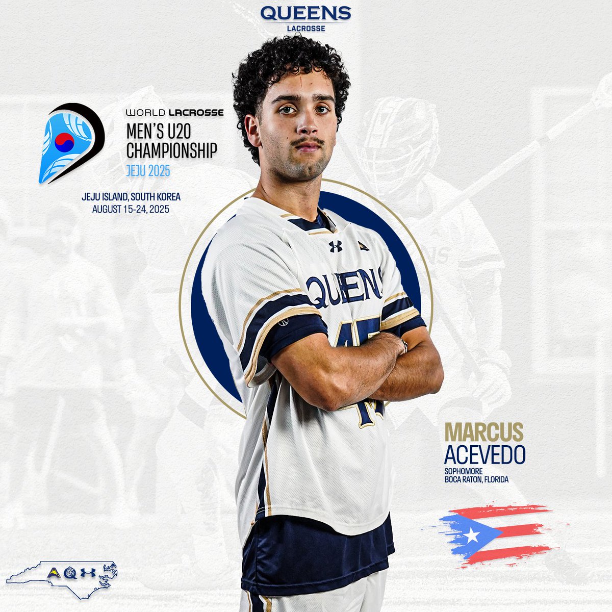 Cheering on Marcus Acevedo as he begins competition in the World Lacrosse Men's U20 Championship tomorrow as a member of Team Puerto Rico!

Visit worldlacrosse.sport/events/2025-wo… for more information.

#RoyalsRise | #QUeenCity