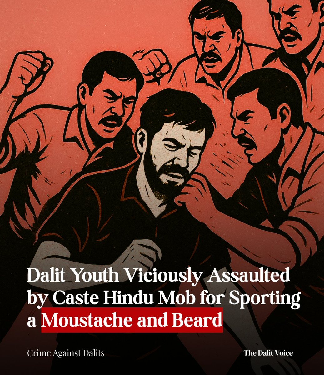 #Casteism 27-year-old Dalit man Sagar Makwana was brutally assaulted &amp; abused with casteist slurs by 5 upper-caste men in Vajli village, Junagadh—his “crime”? Daring to sport a moustache &amp; beard. #CasteViolence #DalitLivesMatter