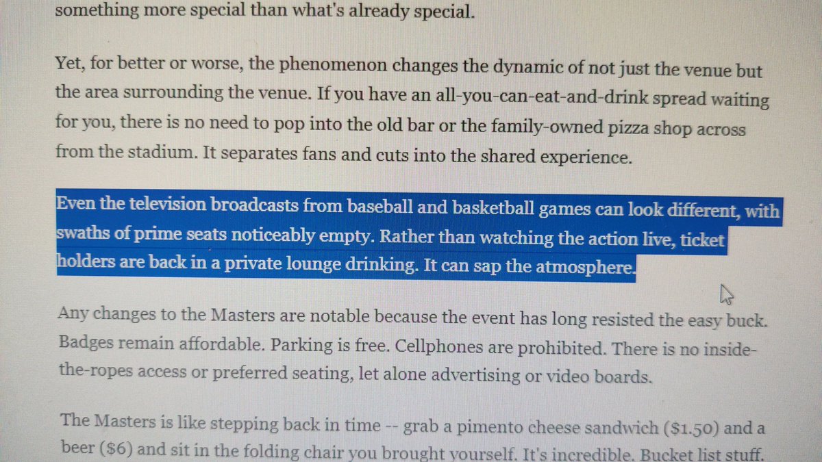 I'd rather the prime seats stay affordable and go to people who will actually show up and actually watch the games - not the person with deeper pockets who is aloof about the games.