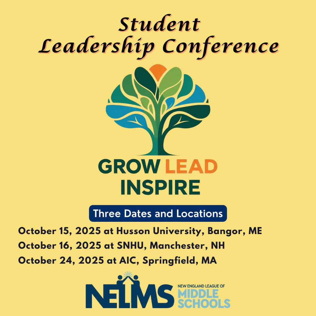 Registration is now open for our popular Student Leadership Conferences! This year, we have expanded to THREE locations!
Seating is LIMITED! So register today! For more information and the registration form, please visit nelms.org/student-leader…