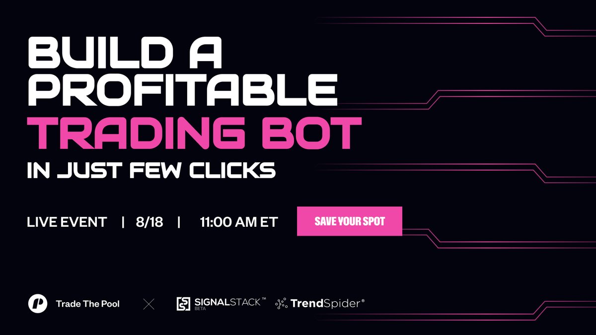 SignalStack (@signalstack) on Twitter photo ๐จ LIVE EVENT: Go From Signal to Execution
<a href="/SignalStack/">SignalStack</a> CEO Dan Ushman joins <a href="/TradeThePool/">Trade The Pool</a> for a live session on how to test, build, and deploy trading bots directly to TradeThePool!
August 18th @ 11 AM ET
โก๏ธ Real strategies. Real automation.
Signup ๐bit.ly/TTP-live ๐จ LIVE EVENT: Go From Signal to Execution
<a href="/SignalStack/">SignalStack</a> CEO Dan Ushman joins <a href="/TradeThePool/">Trade The Pool</a> for a live session on how to test, build, and deploy trading bots directly to TradeThePool!
August 18th @ 11 AM ET
โก๏ธ Real strategies. Real automation.
Signup ๐bit.ly/TTP-live