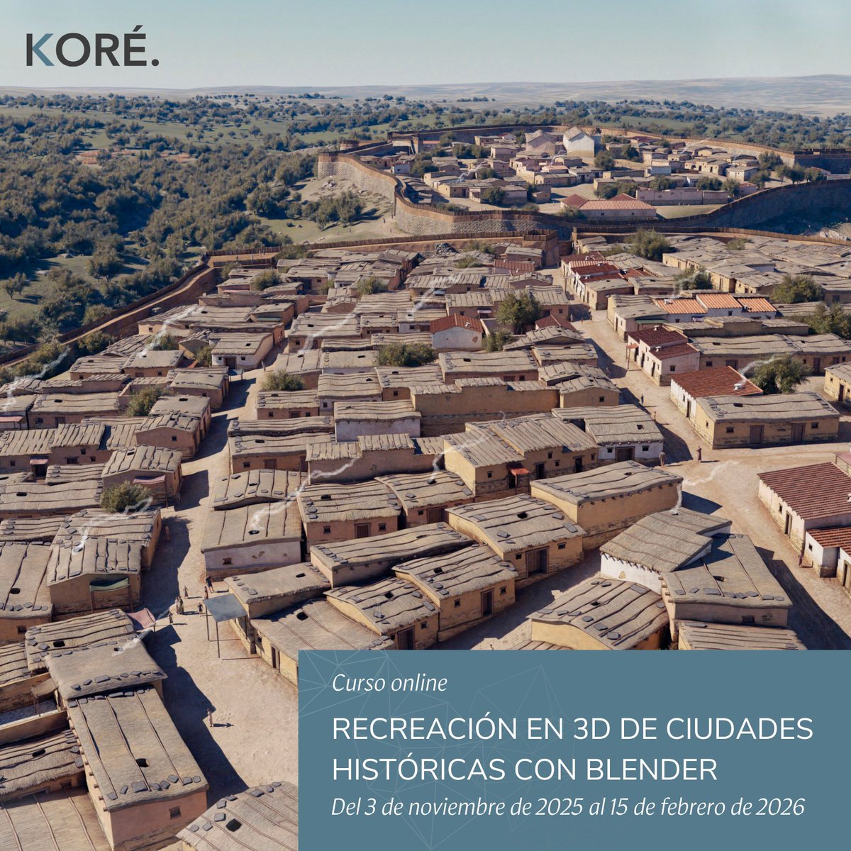 Durante la segunda mitad de año llevaremos a cabo una nueva edición del curso de "Recreación en 3D de ciudades históricas con Blender" que os permitirá aprender las técnicas para desarrollar paisajes y modelos de ciudades optimizados con rigor y calidad visual.